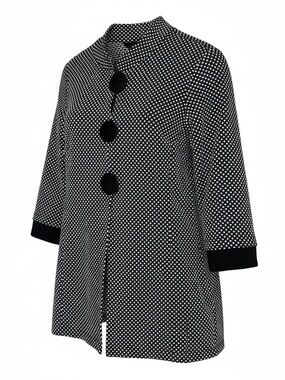 Ali Miles Polka Dot Swing Jacket - Black/White NWT